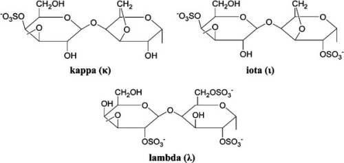 Cấu trúc 3 nhóm Lambda, Iota và Kappa của Carrageenan