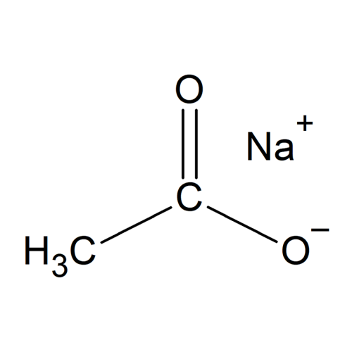 Công thức hóa học của Sodium Acetate là CH3COONa