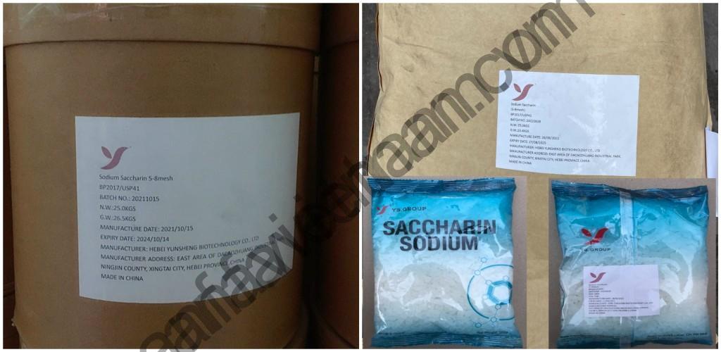 Saccharin ngọt hơn đường kính từ 300 đến 500 lần, thường được kết hợp với các chất làm ngọt khác để giảm thiểu vị đắng