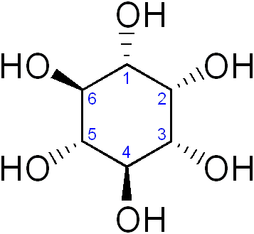 Cấu trúc hóa học của Inositol.