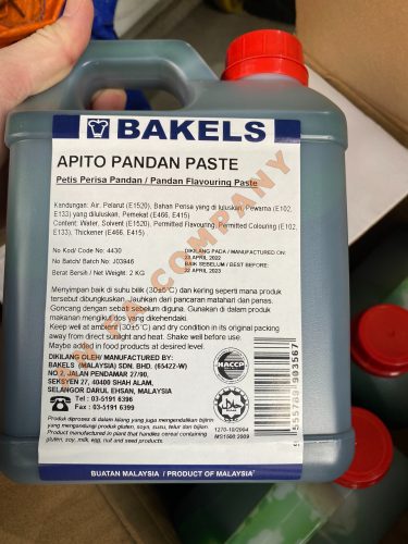 Màu mùi Lá dứa Bakels 2kg – Malaysia